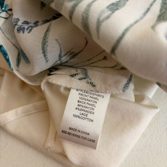 Daniel Rainn Blouse Women's Small Lace Floral Short Sleeve Artsy Boho Shirt - Picture 7 of 8